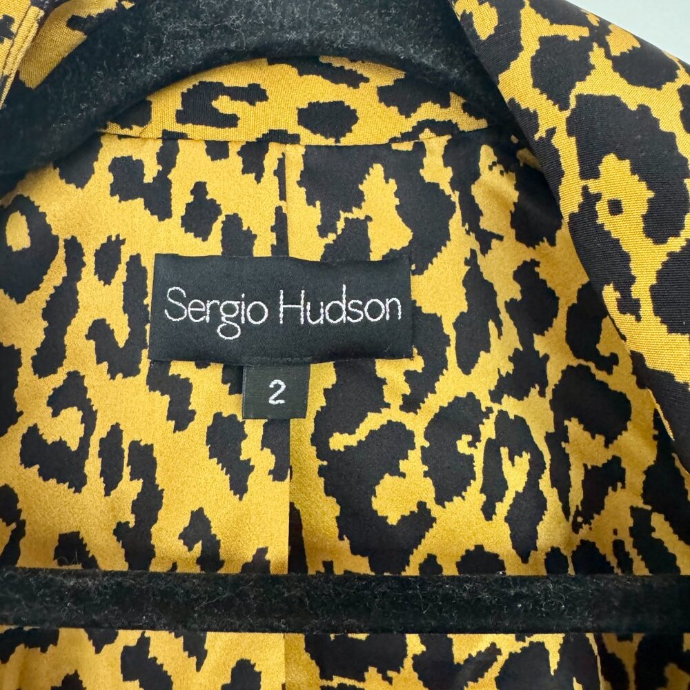SERGIO HUDSON 100% Silk Cheetah Print Blazer - Picture 13 of 15